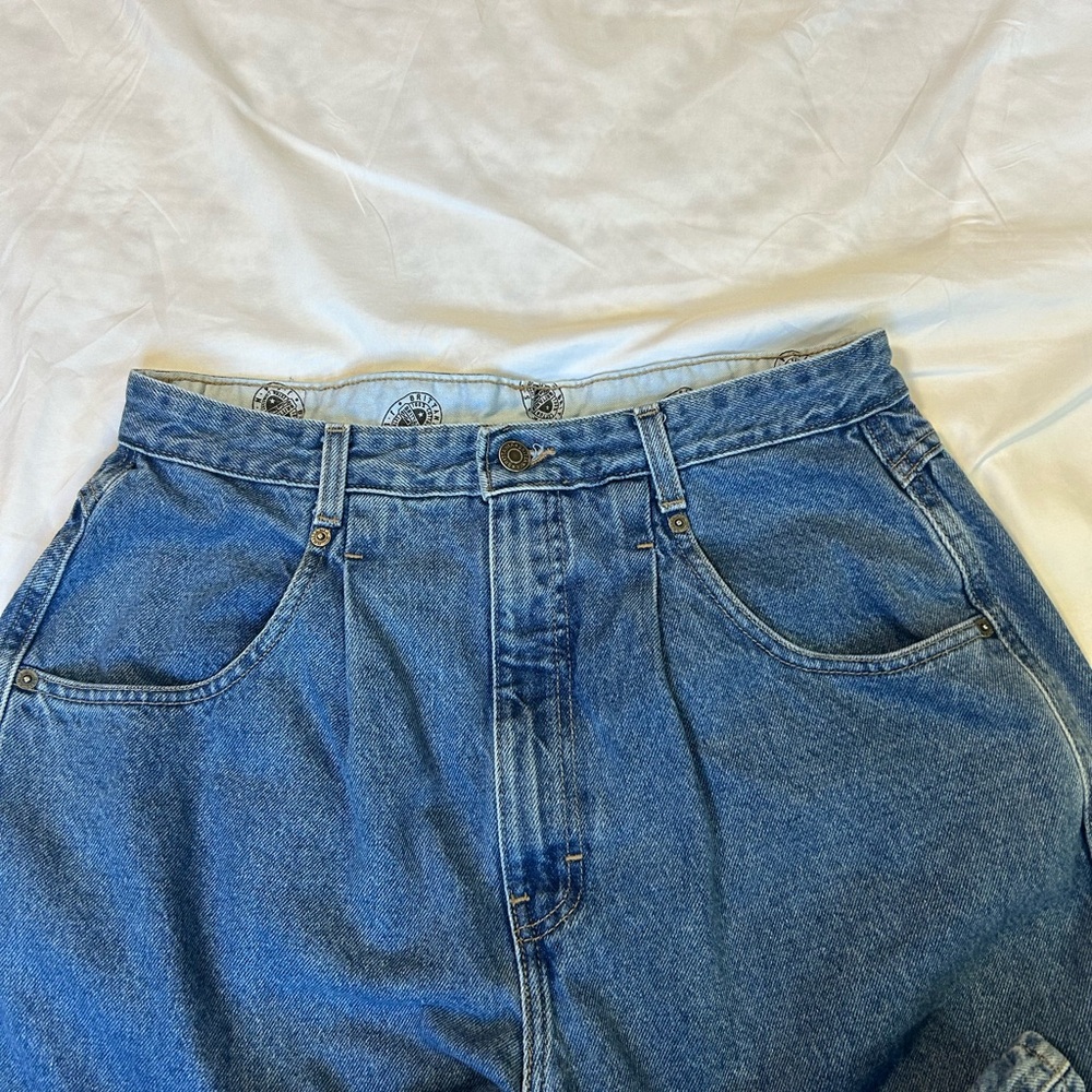 Vintage 90s Brittania  Denim Jeans Waist Tapered Leg Womens Size 16 Pleated - Picture 2 of 11